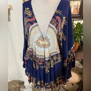 Free People deep V-neck blouse